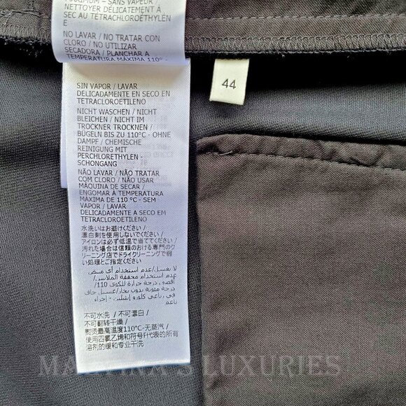 GUCCI PANTS BLACK SILK WOOL CREASED TROUSERS w LOGO BUTTON sz IT 44 US 8 - Picture 14 of 14